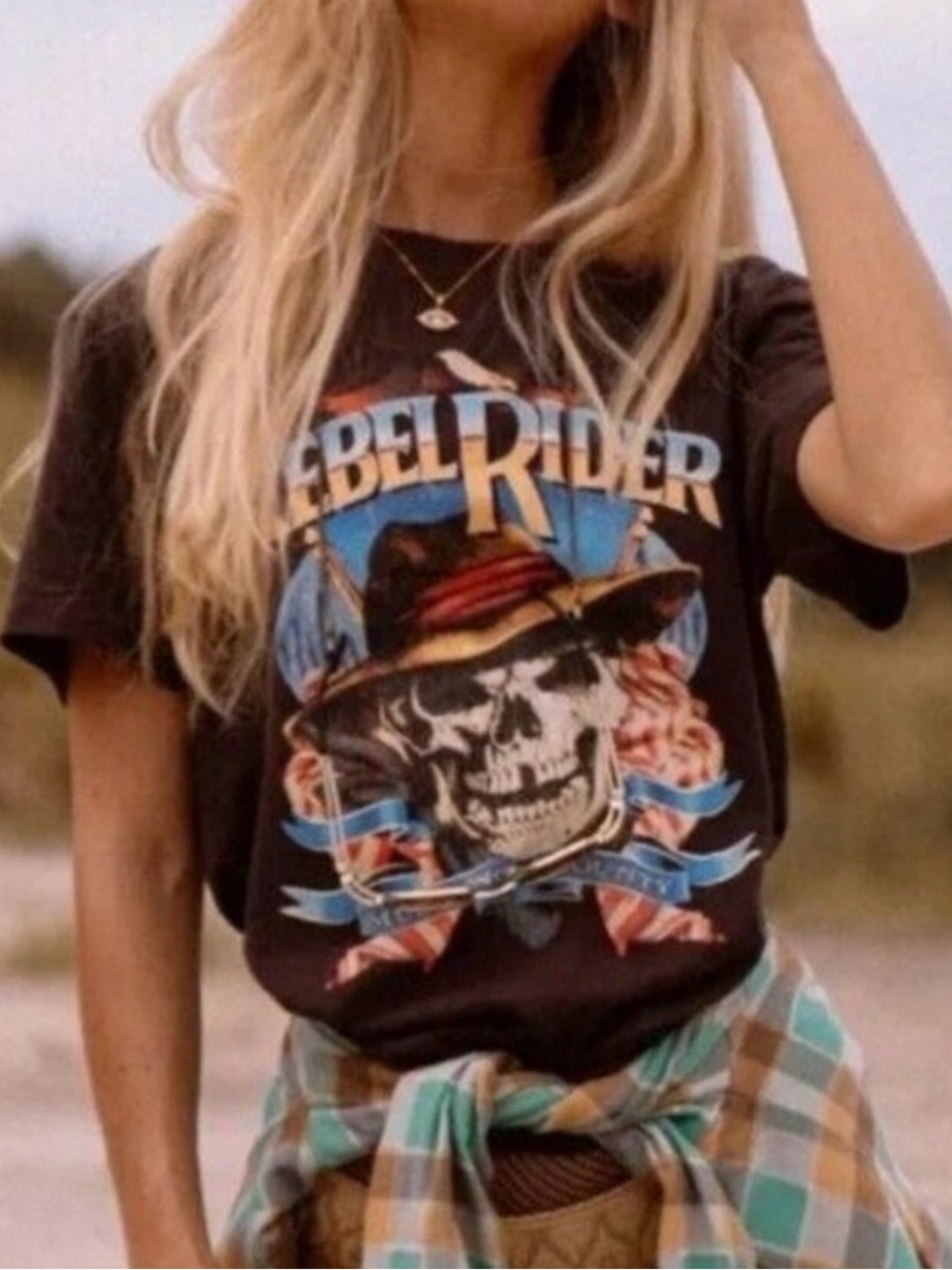 EUC Spell💯Cotton Rebel Rider Organic Boyfriend Tee in Charcoal size medium